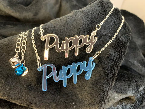 Puppy slogan necklace