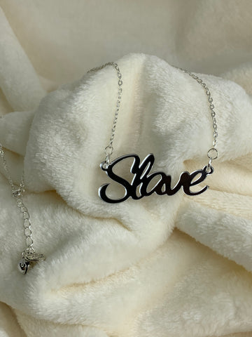 Slave slogan necklace
