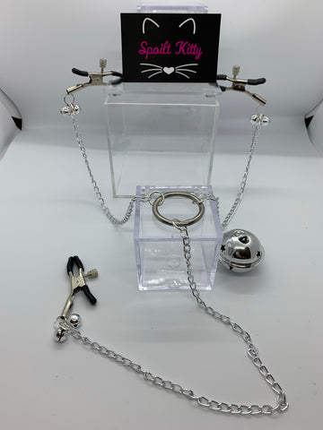 Adjustable nipple and clit clamps with bells