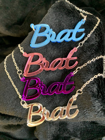 Brat slogan necklace