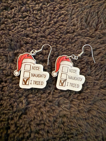 Santa’s list earrings