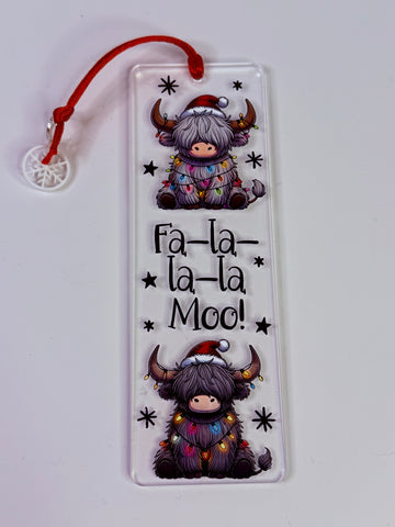 Fa la la la moo bookmark