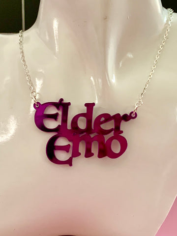 Elder Emo slogan necklace