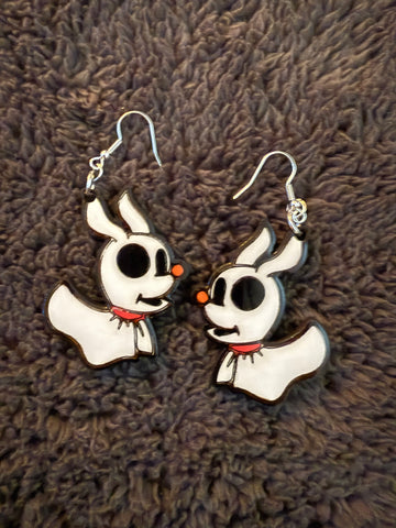 Spooky dog earrings