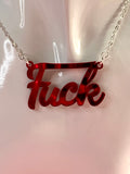 Fuck slogan necklace