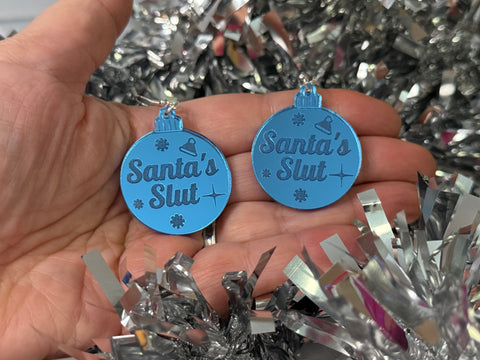 Santa’s slut earrings - Inappropriate baubles