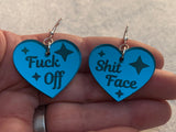 Fuck off / Shit face earrings - Inappropriate collection