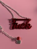 Fuck slogan necklace