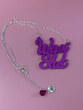 Wax Slut slogan necklace