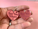 Boo you whore earrings - Inappropriate collection