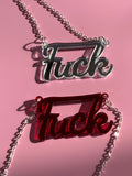 Fuck slogan necklace