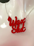 Wax Slut slogan necklace