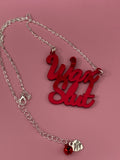 Wax Slut slogan necklace