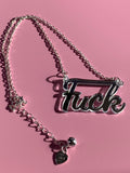 Fuck slogan necklace