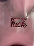 Fuck slogan necklace