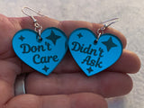 Don’t care / Didn’t ask earrings - Inappropriate collection