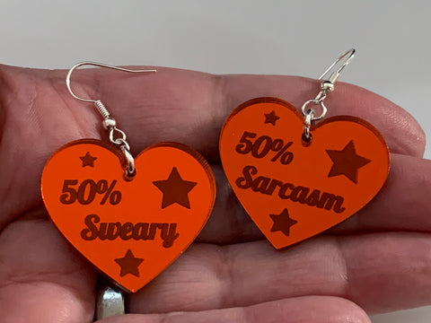 50% sweary / 50% sarcasm earrings - Inappropriate collection