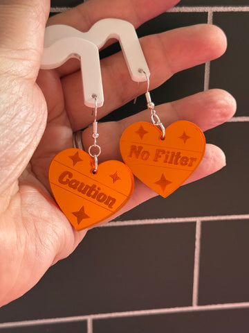 Caution / no filter earrings - Inappropriate collection