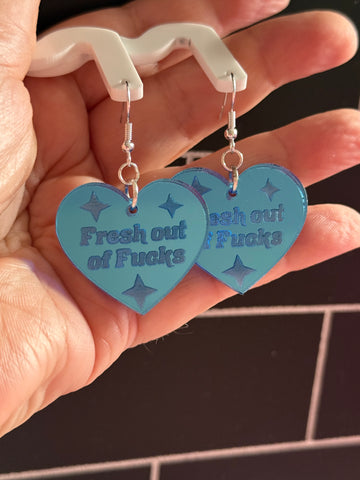 Fresh out of fucks earrings - Inappropriate collection