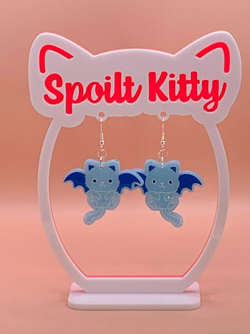 Bat cat earrings