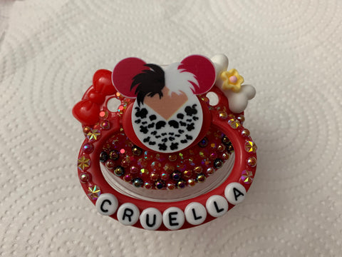 Cruella adult decorated pacifier/binky