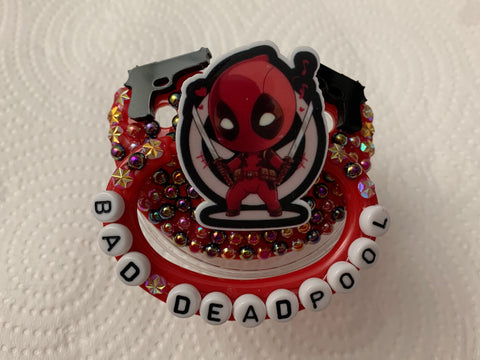 Bad Deadpool adult decorated pacifier/binky