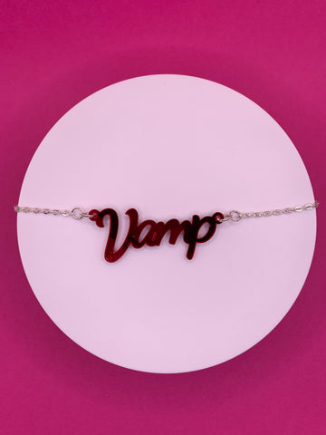 Vamp slogan necklace