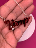 Vamp slogan necklace