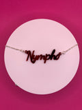 Nympho slogan necklace