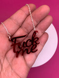 Fuck me slogan necklace