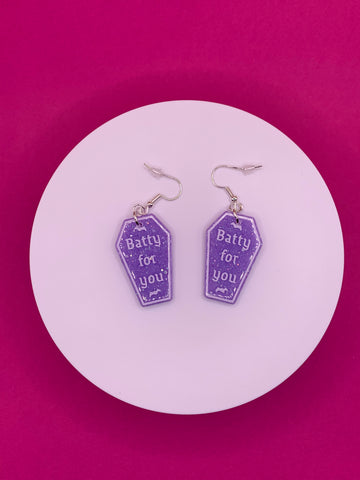 Batty For You Coffins earrings