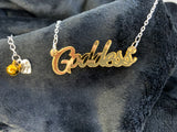 Goddess slogan necklace