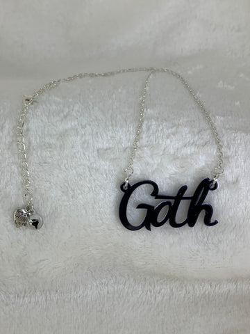 Goth slogan necklace