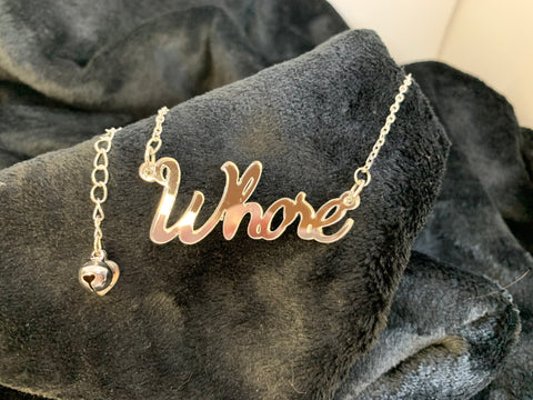 Whore slogan necklace
