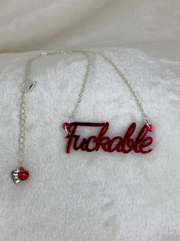 Fuckable slogan necklace