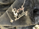 Boss Lady slogan necklace