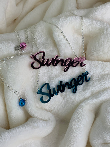 Swinger slogan necklace