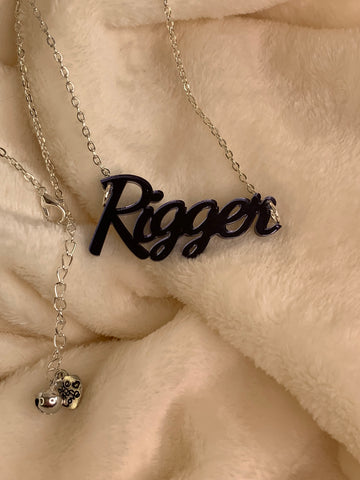 Rigger slogan necklace