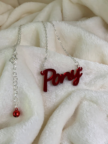 Pony slogan necklace