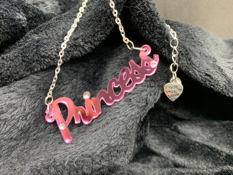 Princess slogan necklace