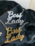 Boss Lady slogan necklace