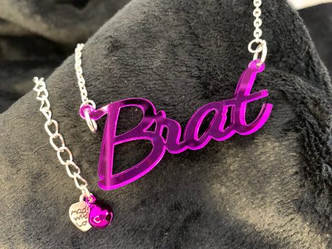 Brat slogan necklace