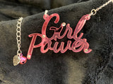 Girl power slogan necklace