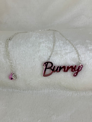 Bunny slogan necklace