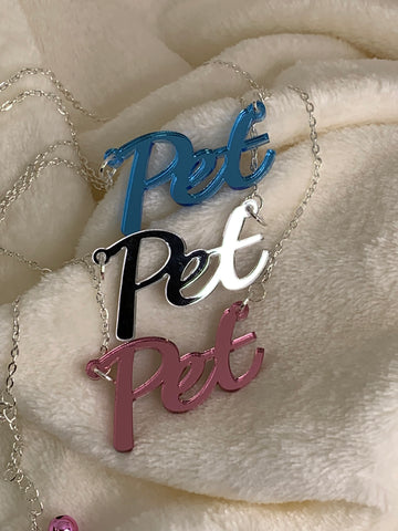 Pet slogan necklace