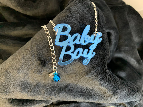 Baby Boy slogan necklace