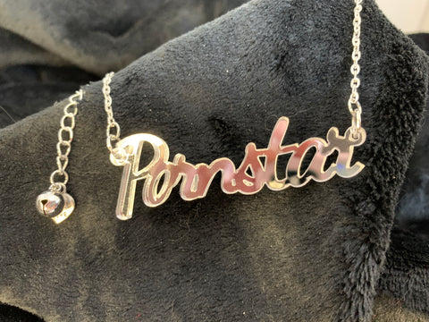 Pornstar slogan necklace