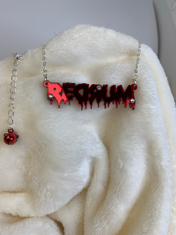 Redrum slogan necklace