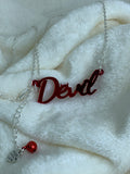 Devil slogan necklace