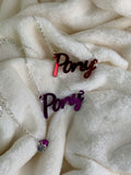 Pony slogan necklace